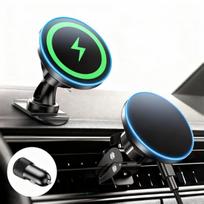15 W „MagSafe“ belaidis automobilinis įkroviklis, tinka „iPhone“ ir „Samsung“