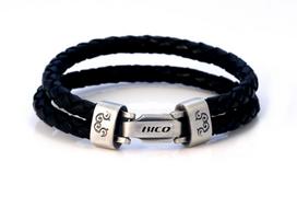Bico "Wrangler" pinta juoda odinė apyrankė (CA27 juoda) 10mm 13/16´´, 21cm