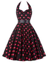 Retro 50-ųjų Hepburn stiliaus sūpynių suknelė su diržu Small