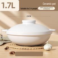 ZISIZ White Ceramic Casserole Pot 1.7L