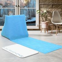 PVC Flocking Beach Mat Air Bed Foldable Inflatable Chair Seat Inflatable Travel Mattress  Household dangaus mėlyna spalva