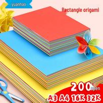 A4/A3 dvipusis spalvotas origami popierius vaikų „pasidaryk pats“ ir meno projektams 16K 10 Colors/100 Sheets