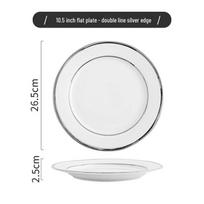 Abay Nordic Silver-Rim Ceramic Dinnerware