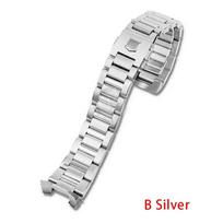 Skirta TAG HEUER 300 serijos tvirto nerūdijančio plieno laikrodžio dirželiui WAY201A WAY211 ABA0927 lenkta plieno laikrodžio apyrankė vyrams 21,5 mm 22 mm 21.5（43mm dial）