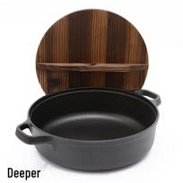 ZISIZ Traditional Cast Iron Flat-Bottom Pan