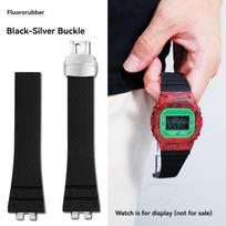Aukštos kokybės FKM guminis dirželis Casio modifikuotam GMW-B5000 GM-B2100 fluoro guminiam laikrodžio dirželiui sulankstoma sagtis For GMW-B5000