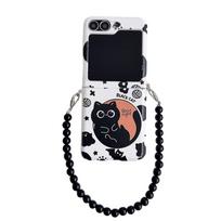 Juodo Katino Galaxy Z Flip 7/6/5 dėklas - Samsung 4 kartos sulankstomas apsauginis dangtelis Japonijai ir Pietų Korėjai Galaxy Z Flip 4