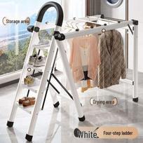 Foldable A-Frame Telescopic Ladder & Drying Rack - Multifunctional, Thickened Carbon Steel, No Installation Needed