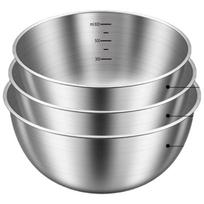 Ypač storų nerūdijančio plieno maišymo dubenėlių rinkinys 16+18+20cm three piece set