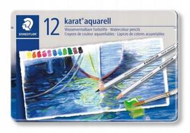 Staedtler akvarelinės kreidelės, 12 spalvų, metalinėje dėžutėje