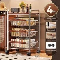 Antique-Style Mobile Drawer Cabinet and Kitchen Trolley High-quality carbon steel black swivel wheels
