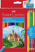 Faber-castell "pilies" pieštukinės kreidelės, 36 spalvos + 3 dvipusės