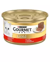 Purina Gourmet Gold Pate konservai katėms su jautiena, 85 g