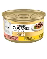 Purina Gourmet Gold konservai katėms su lašiša ir vištiena padaže, 85 g