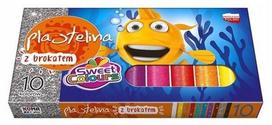 Plastelino rinkinys su blizgučiais, 10 spalvų