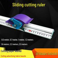 New Style Anti-Deviation Cut-Resistant Sliding Ruler: Safe, Straight, and Protective for Precision Cutting Default