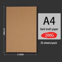 Storas Kraft popieriaus kartonas - Kietas A4, A3, 4K, 8K lapai menui ir rankdarbiams 1 pack (20 sheets)
