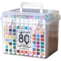 Double-Ended Washable Colored Marker Set for Kids and Art Students, Special Anime Skin Tones, Oil-Based Watercolor. 24 Standard Colors - Oil-based