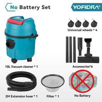 YOFIDRA 35kPa Elektrinis šlapias ir sausas dulkių siurblys 10L bakas su ratukais Namų pramoniniai valymo įrankiai Makita baterijos kaiščiui NO Battety