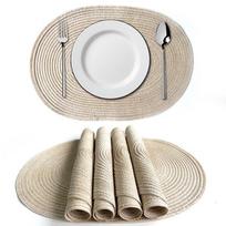 4vnt Stalo padėkliukai Ovalūs padėkliukai Medvilniniai karščiui atsparūs nešiojami izoliaciniai padėklai Virtuvės įrankiai 4pcs smėlis
