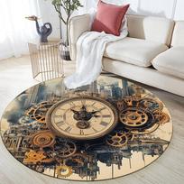 Steampunk  Round Area Rug,Carpet Rug for Living Room Bedroom Sofa Playroom Decor,Non-slip Floor Mat 80cmx80cm
