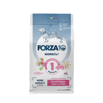 FORZA10 Monodiet Mini Adult su kiauliena ir bulvėmis, šunims sausas pašaras, 1.5 kg