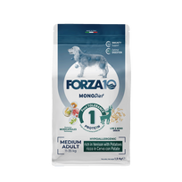 FORZA10 MonoDiet Medium Adult, su brėdiena ir bulvėmis, šunims sausas pašaras, 1.5 kg
