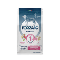 FORZA10 MonoDiet Medium Adult, su kiauliena ir bulvėmis, šunims sausas pašaras, 1.5 kg