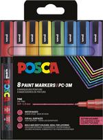 Posca - Fine Tip Pen - Sparkling Colors, 8 pc (401661)