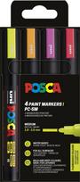Posca - Medium Tip Pen - Neon colors, 4 pc (401664)