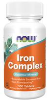 NOW Foods Iron Complex maisto papildas su geležimi, 100 tablečių