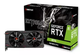 Vaizdo plokštė|BIOSTAR|NVIDIA GeForce RTX 3070|8GB|GDDR6|256 bitų|PCIE 4.0 16x|GPU 1500 MHz|Dviejų lizdų ventiliatorius|1xHDMI|3xDisplayPort|VN3706RM82