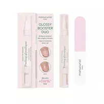 MANUCURIST_SET Blizgus stiprinantis duetas Peeling Pen glikolio rūgšties pilingas + Mini Nail Buffer trikampis poliravimo įrankis