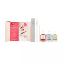 MANUCURIST_SET Glow Manicure nagų dildė 2 vnt. + nagų lako valiklis 15 ml + nagų lakas 15 ml + nagų serumas 15 ml
