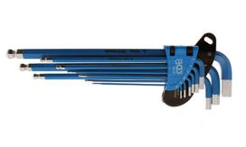 L tipo veržliarakčio rinkinys | ypač ilgas | vidinis šešiakampis / vidinis šešiakampis su rutuline galvute 1,5 - 10 mm | 9 vnt. BGS Technic-35100, Unique