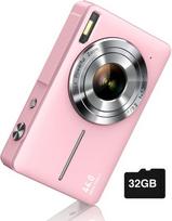 Veiksmo ir laisvalaikio kamera Skaitmeninis fotoaparatas 44MP su 32GB kortele, juodas