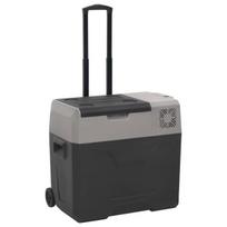 Šaltdėžė su ratukais ir adapteriu VidaXL, 50l, juoda