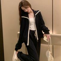 Korean Style Women's Casual Autumn Two-Piece Set: Trendy Loose-Fit Running Suit L juoda