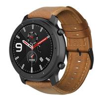 „Amazfit GTR 47mm“ / „Pace“ / „Stratos“ laikrodžio dirželis su vašku, natūralios odos imitacija For Amazfit GTR 47mm / Pace / Stratos ruda