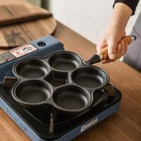 Saint Bede Cast Iron 5-Hole Egg Frying Pan Set