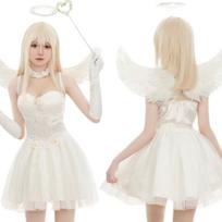 Tamsus angelas Helovinas Anime Cosplay Kostiumai Gotikinė Lolitos Punk suknelė Animacijos šou Moteriška vaiduoklė nuotakos vaidmenų žaidimas Demono kostiumas S