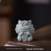 Maža Kinų Feng Shui Akmeninių Liūtų Pora - Stalo Ornamentas ir Arbatos Augintinio Dekoracija Bonsams ir Žuvų Bakams.