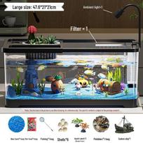 ŽIŪRĖTI KEAN Stalo akvariumo rinkinys Deluxe Light Filter Shipwreck 7-Piece Package