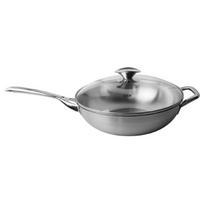 Fissler Copenhagen 30cm nerūdijančio plieno wok su stikliniu dangčiu
