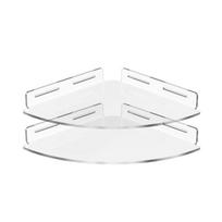 2PCS Corner Shower Caddy Acrylic Clear Wall Mounted Bathroom Shelf Organizer Shower Storage Rack with Adhesive for