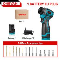 ONEVAN 21+2 Šepetėlių neturintis elektrinis atsuktuvas Mini 3IN1 Belaidis atsuktuvas Elektrinis gręžtuvas Buitinis medienos gręžimo remonto įrankis 1x Battery-EU Plug