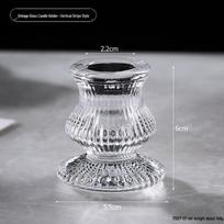 French Retro Mid-Century White Base Candle Holder for Dining Table Decor