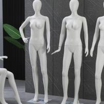 Minimalistinis pilno dydžio moteriškas manekenas drabužių ekspozicijai, vestuvinių suknelių ir apatinio trikotažo demonstravimui Female Left Leg Forward