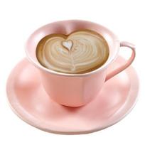 Naujas europietiškas kavos puodelių rinkinys, kūrybiškas kavos puodelis, keraminis širdelės formos kavos puodelis ir lėkštutė, angliškas kavos puodelis. matte white [cup + saucer] balta