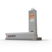 Lindy USB TYPE-C Port Blocker, 4-Pack / Orange, 40428